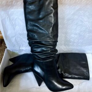 Steve Madden Black Calfskin Leather Boots